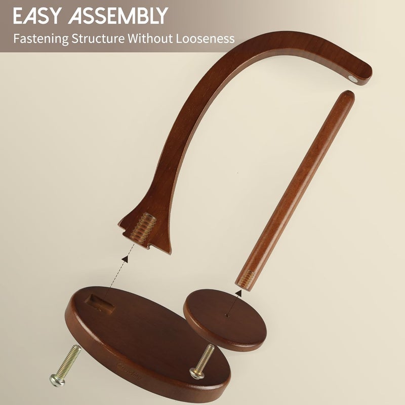 GROWLING Wooden Yarn Holder for Crocheting, Upgrade Larger Size & Magnetic, Rotating Pendulum Yarn Ball Dispenser Stand, Yarn Spinner as Surprise Gift for Knitting Lovers (Walnut) - Image 2